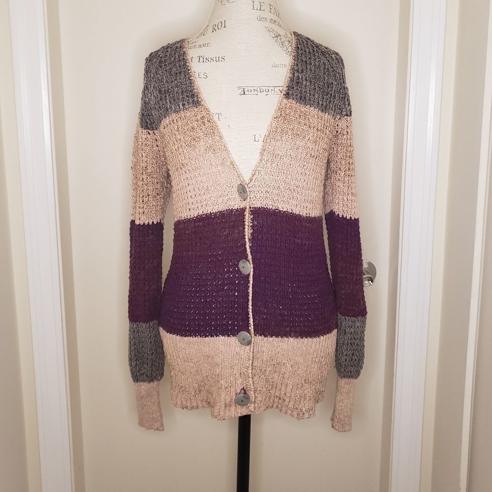 Free People stripe knit cardigan
